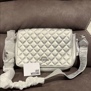 Love Moschino Metallic Quilted Crossbody Bag